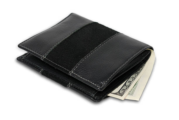 Le portefeuille avec de l'argent isolé sur blanc - Photo