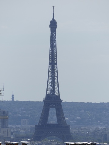 Paris, France - June 2019: View of the Eiffel Tower.