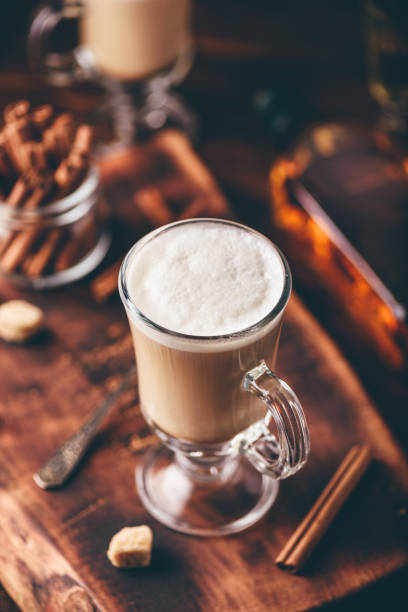 istock Irish coffee in drinking glass 1164965245