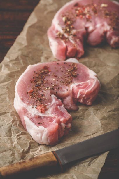 istock Pork loin steaks with ground spices 1164966884