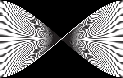 Abstract vector illustration. Black and white optical illusion.