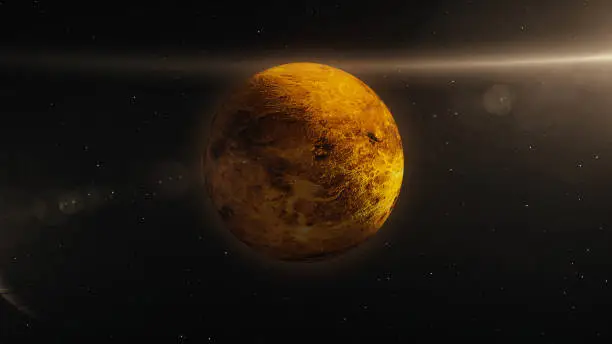 Photo of Venus Planet in Space 3D Illustration