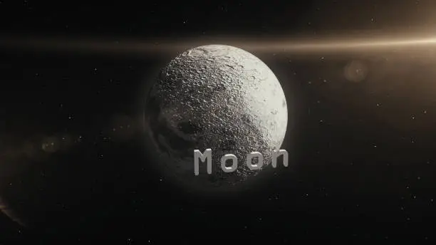 Photo of Planetary Moon in Space 3D Illustration