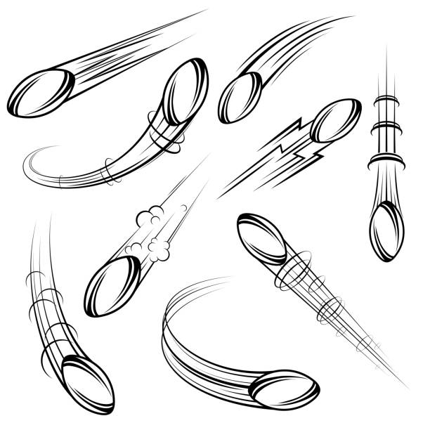 럭비 심볼 무브먼트 세트 - rugby ball stock illustrations