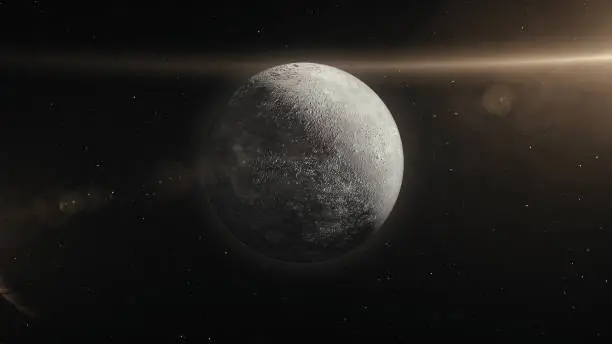 3D scene created and modelled in Adobe After Effects and the planet textures are taken from Solar System Scope official website (https://www.solarsystemscope.com/textures/)