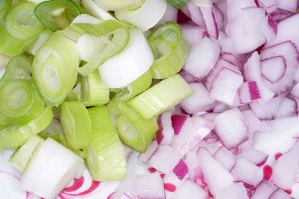 This are spring onions photographed in our german kitchen with macro