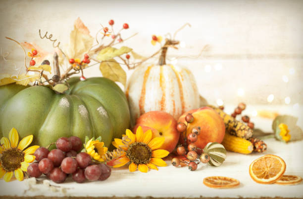 istock Autumn Pumpkin Background on wood 1164977107