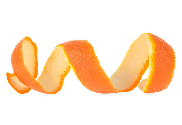 istock Spiral orange peel on a white background. Vitamin C. 1164981847