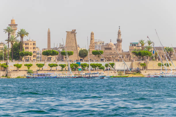 istock Karnak temple with obelisk and the Muslim mosque 1164981928