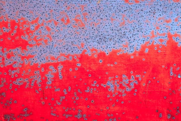 istock Grunge texture with rusty red and blue of old paint. 1164987278