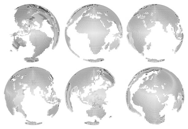 istock 3D Globes isolated on white with depth-of-field 116499154