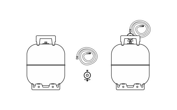 ilustrações de stock, clip art, desenhos animados e ícones de gas bottle icon - stopper