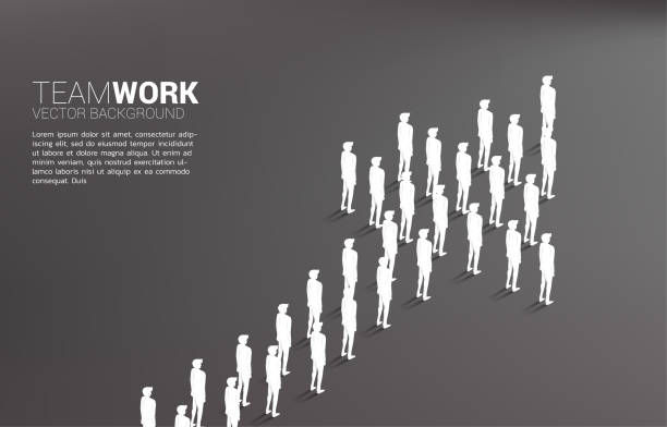 istock Group of businessman standing together shape arrow. 1165006753