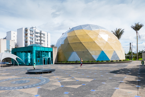 Bogota,  Colombia  July 7 Exterior view of Maloka museum an interactive science museum located in Bogota, Colombia. Visitors interact with a wide variety of exhibits. Shoot on July 7, 2019