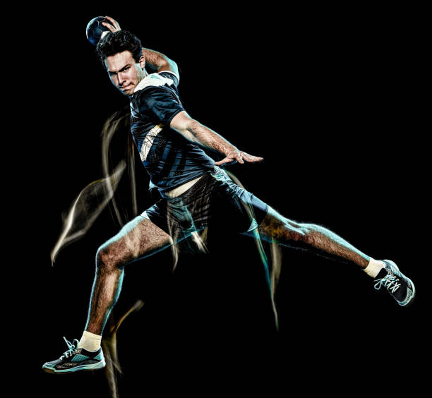 istock handball player young man isolated speed light painting 1165021480