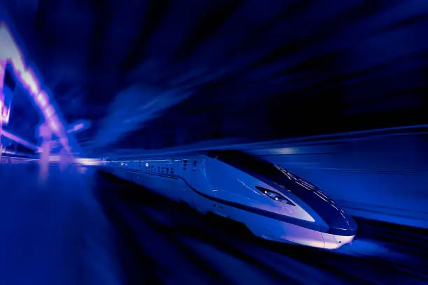 high speed train for transportation business background