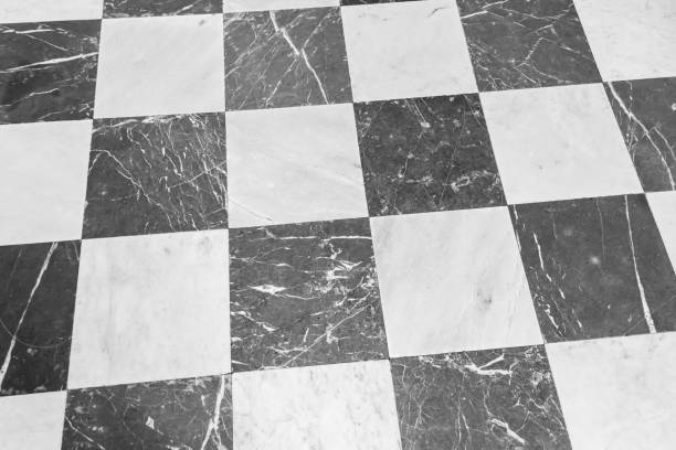 istock Black and white checkered marble floor. Marble texture for background 1165027649