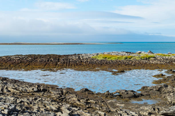 ballyvaughan bay atlantic coast irlanda - county clare the burren ballyvaughan stone fotografías e imágenes de stock