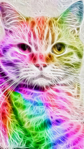 istock Multicolored portrait of a cat 1165029581