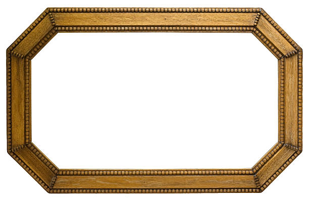 wooden picture frame isolated on white