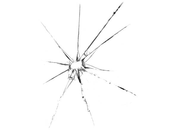 istock Dirk in the glass. Broken glass on a white background, texture background design object 1165035340