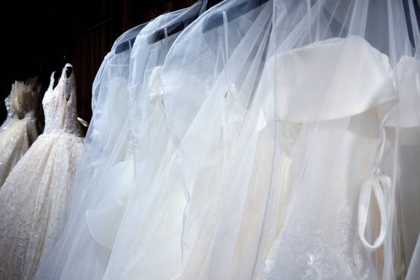 istock Wedding Dress at Bridal Shop 1165038533
