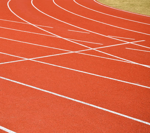 istock Stripes of the running track 1165041745