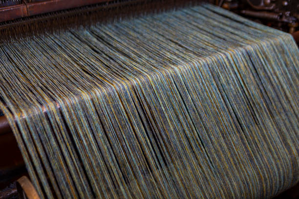 close up of dyed sheep wool for weaving Tweed