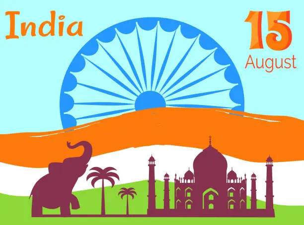 Vector illustration of 15 August Independence Day in India Holiday Poster