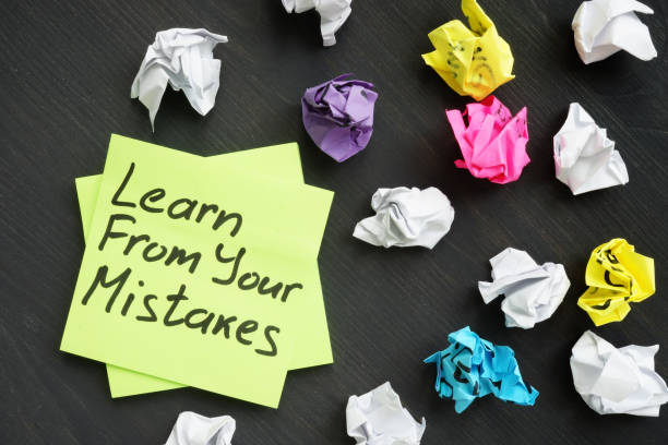 istock Learn from your mistakes and used memo sticks. 1165046828
