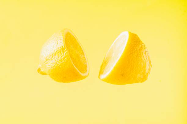 레몬 - lemon textured peel portion 뉴스 사진 이미지