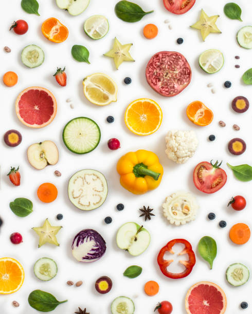 istock Colourful cross section vegetables and fruits. 1165049351