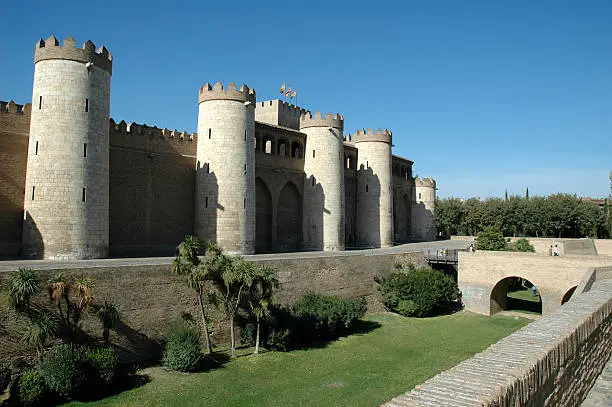 The Aljaferia Palace is a fortified palace built during the second half of the eleventh century in Zaragoza, as the residence of the Banu Hud dynasty during the era of Al-Muqtadir and reflecting the splendor attained by the kingdom of the taifa of Zaragoza at the height of its grandeur.