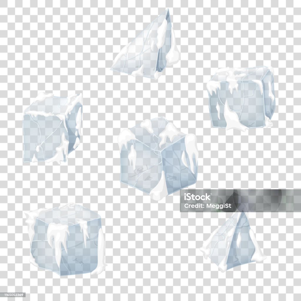 Snow Ice Blocks Transparency Ice And Snow Blocks Stock Illustration - Download Image ...