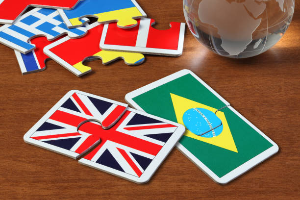 istock England and Brazil Flags in puzzle 1165055123