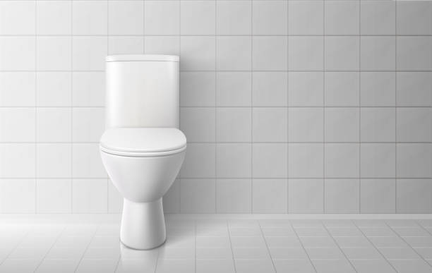istock Toilet bowl. Realistic white home toilet. Vector illustration. 1165060920