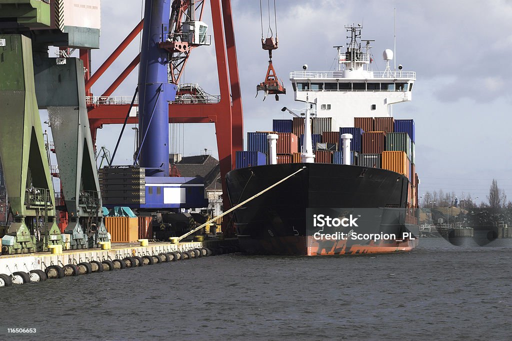 Navio mercante ancorada - Royalty-free Ao Ar Livre Foto de stock