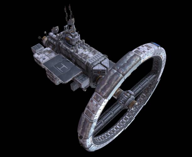 istock Future Space Station Isolated on Black Background 3D Illustration 1165073021