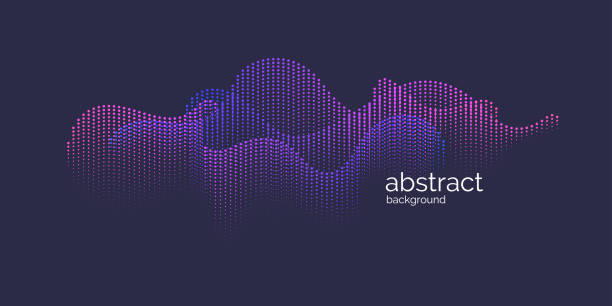 Vector abstract background with dynamic waves, line and particles. Vector abstract background with dynamic waves, line and particles. Illustration suitable for design dispersion stock illustrations