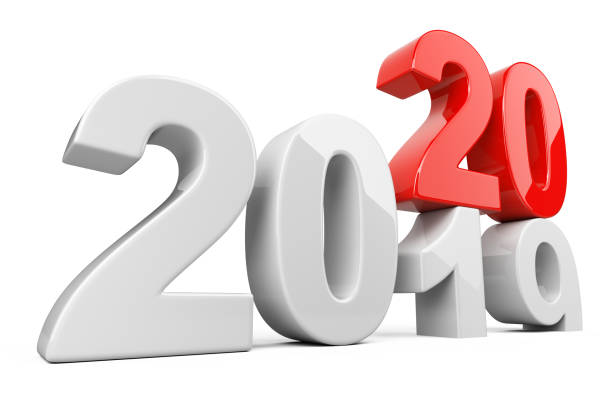 istock 2019 2020 change concept. Represents the new year white and red symbol. 1165073545
