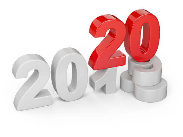 istock 2019 2020 change concept. Represents the new year white and red symbol. 1165073628