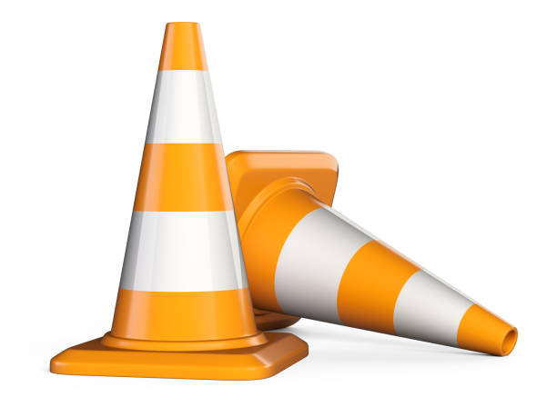 istock Traffic cones. Road sign isolated over white background. 1165074239