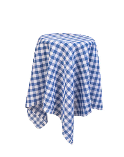 istock blue and red table clothe on the raund table isolated 1165074911
