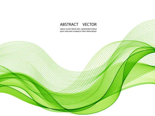 Vector illustration of Abstract vector background, green wave for brochure, website, flyer design.