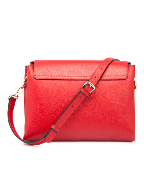 istock Red Leather Woman's Bag On White Background 1165078845