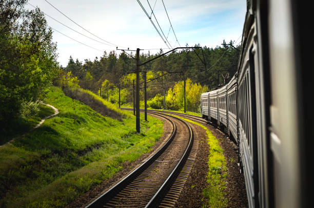 istock The view from the train window on the forest and the road ahead 1165079769