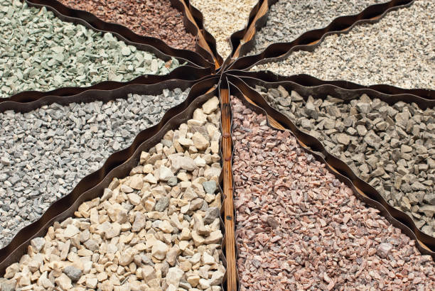 Drainage systems from small pebbles. Garden drainage for plants and trees.