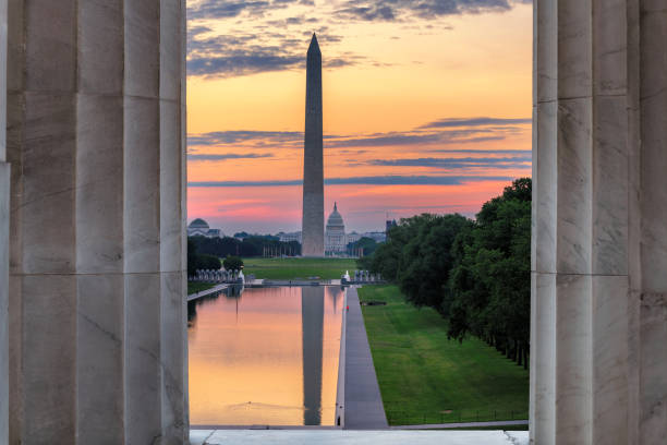istock Washington Monument from Lincoln Memorial at Sunrise 1165082778