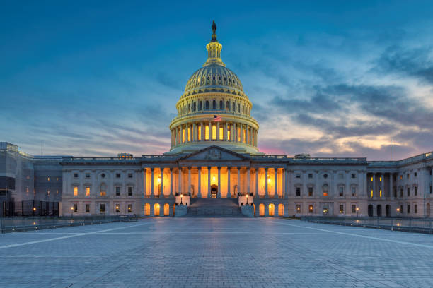 US Capitol building at sunset The United States Capitol building at sunset, Washington DC, USA. senate photos stock pictures, royalty-free photos & images