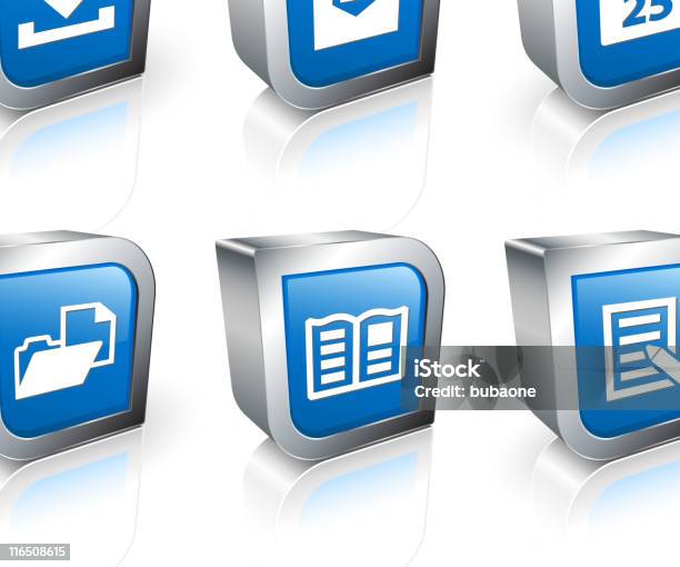 Documentos Quadrada Vector Conjunto De Ícones Royalty Free - Arte vetorial de stock e mais imagens de Azul